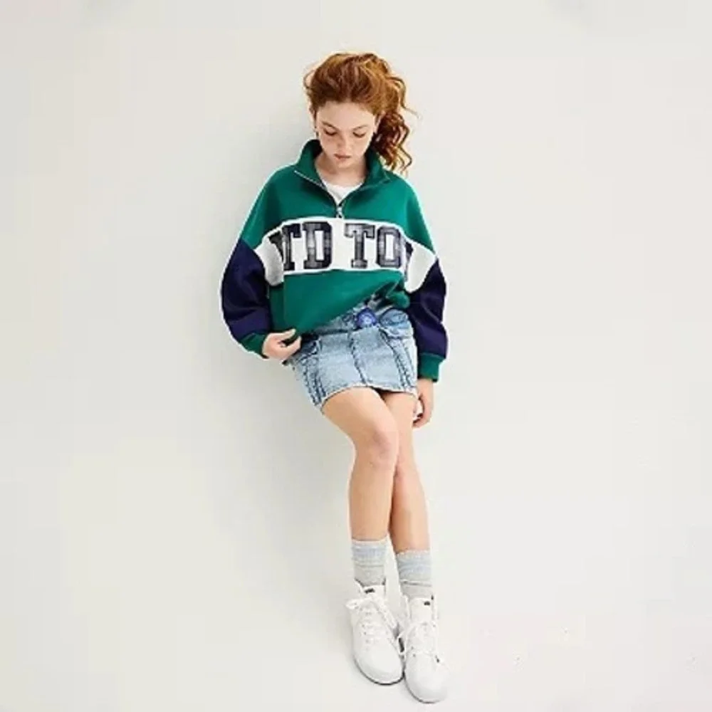 Limited Too Colorblock Fleece Pullover Sweatshirt Girls Size Medium (10) NWT